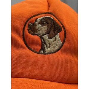 VTG Duck Bay Hunting Dog Hat Snapback OS Orange Hunting Foam Cap Logo Adjustable